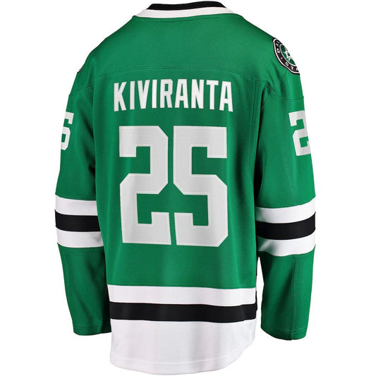 D.Stars #25 Joel Kiviranta Fanatics Branded Home Breakaway Jersey Kelly Green Stitched American Hockey Jerseys CROVYIE