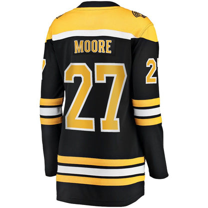 B.Bruins #27 John Moore Fanatics Branded Home Breakaway Player Jersey Black Stitched American Hockey Jerseys CROVYIE