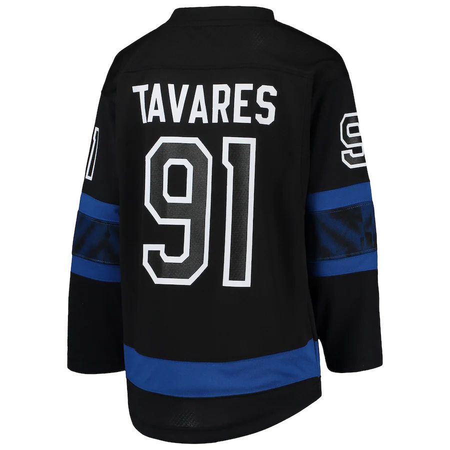T.Maple Leafs #91 John Tavares Alternate Replica Player Jersey Black Stitched American Hockey Jerseys CROVYIE