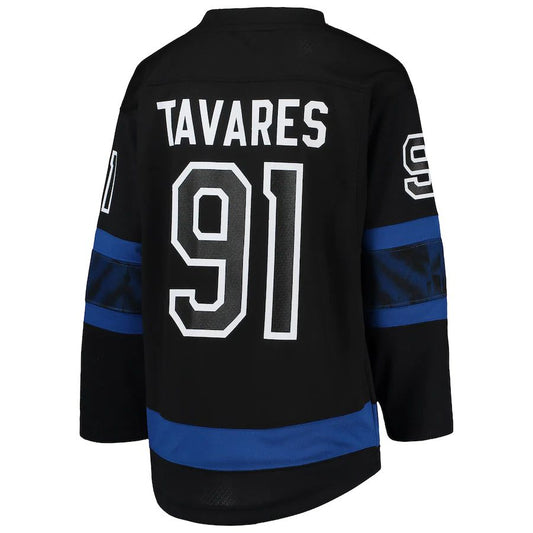 T.Maple Leafs #91 John Tavares Alternate Replica Player Jersey Black Stitched American Hockey Jerseys CROVYIE