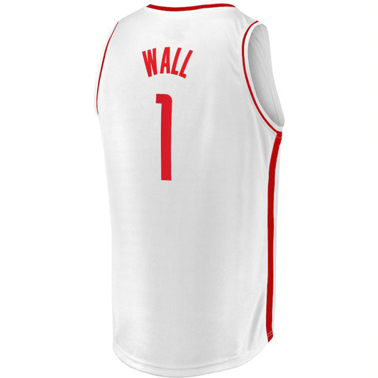 H.Rockets #1 John Wall Fanatics Branded 2020-21 Fast Break Replica Player Jersey Association Edition  White Stitched American Basketball Jersey