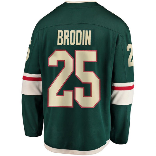 M.Wild #25 Jonas Brodin Fanatics Branded Youth Breakaway Player Jersey Green Stitched American Hockey Jerseys CROVYIE