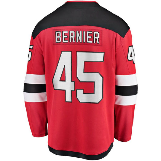 NJ.Devils #45 Jonathan Bernier Fanatics Branded Breakaway Player Jersey Red Stitched American Hockey Jerseys CROVYIE