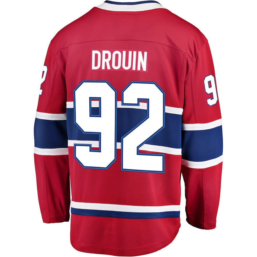 M.Canadiens #92 Jonathan Drouin Fanatics Branded Breakaway Player Jersey Red Stitched American Hockey Jerseys CROVYIE