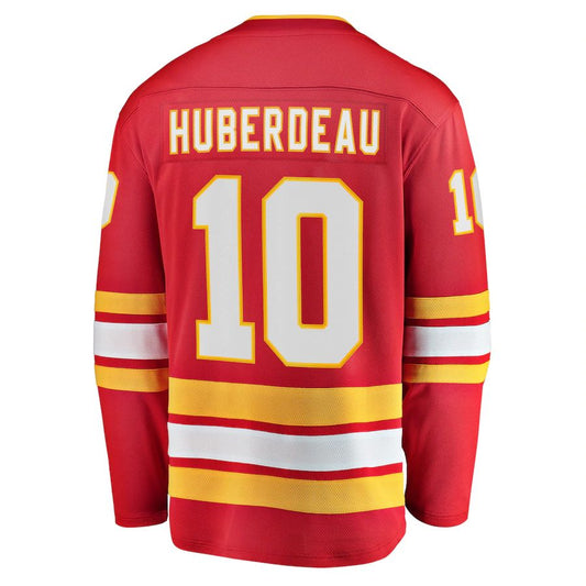 C.Flames #10 Jonathan Huberdeau Fanatics Branded Home Breakaway Player Jersey Red Stitched American Hockey Jerseys CROVYIE