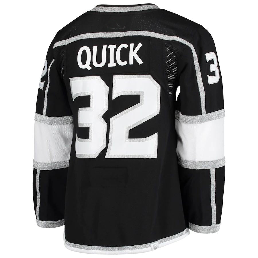 LA.Kings #32 Jonathan Quick Home Authentic Pro Player Jersey Black Stitched American Hockey Jerseys CROVYIE