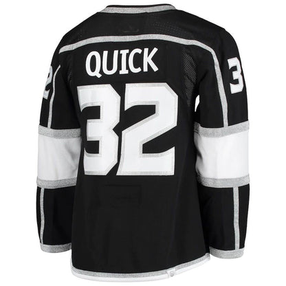 LA.Kings #32 Jonathan Quick Home Authentic Pro Player Jersey Black Stitched American Hockey Jerseys CROVYIE