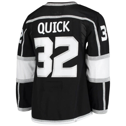 LA.Kings #32 Jonathan Quick Home Authentic Pro Player Jersey Black Stitched American Hockey Jerseys CROVYIE