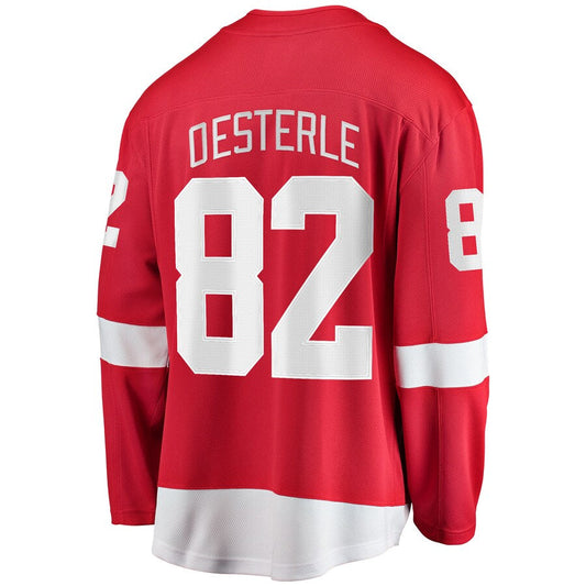 D.Red Wings #82 Jordan Oesterle Fanatics Branded Home Breakaway Player Jersey Red Stitched American Hockey Jerseys CROVYIE