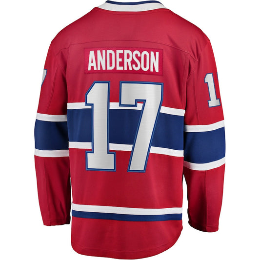 M.Canadiens #17 Josh Anderson Fanatics Branded Breakaway Player Jersey Red Stitched American Hockey Jerseys CROVYIE