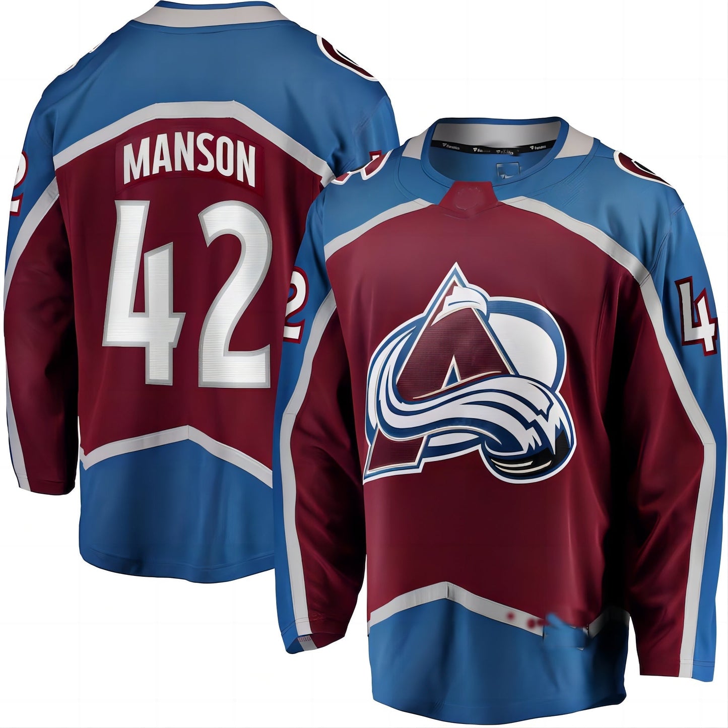 C.Avalanche #42 Josh Manson Fanatics Branded Home Breakaway Player Jersey  Burgundy Stitched American Hockey Jerseys CROVYIE