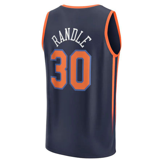 NY.Knicks #30 Julius Randle Fanatics Branded  2022-23 Fast Break Player Jersey Navy  Statement Edition Stitched American Basketball Jersey