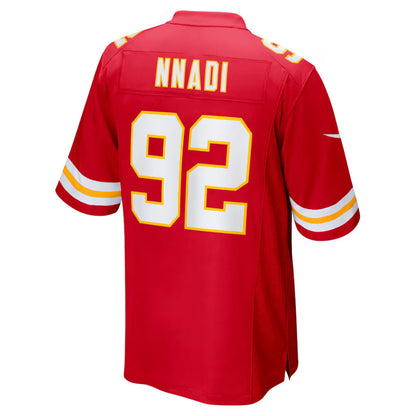 KC.Chiefs #92 Derrick Nnadi Red Team Game Stitched American Football Jerseys