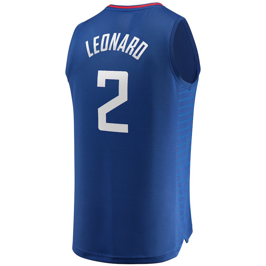 LA.Clippers #2 Kawhi Leonard Fanatics Branded Fast Break Player Jersey Icon Edition Royal Stitched American Basketball Jersey