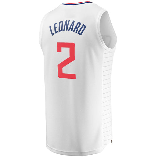 LA.Clippers #2 Kawhi Leonard Fanatics Branded Fast Break Replica Jersey  Association Edition White Stitched American Basketball Jersey