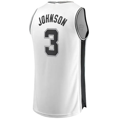 S.Antonio Spurs #3 Keldon Johnson Fanatics Branded  Fast Break Replica Jersey White Association Edition Stitched American Basketball Jersey