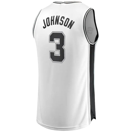 S.Antonio Spurs #3 Keldon Johnson Fanatics Branded  Fast Break Replica Jersey White Association Edition Stitched American Basketball Jersey