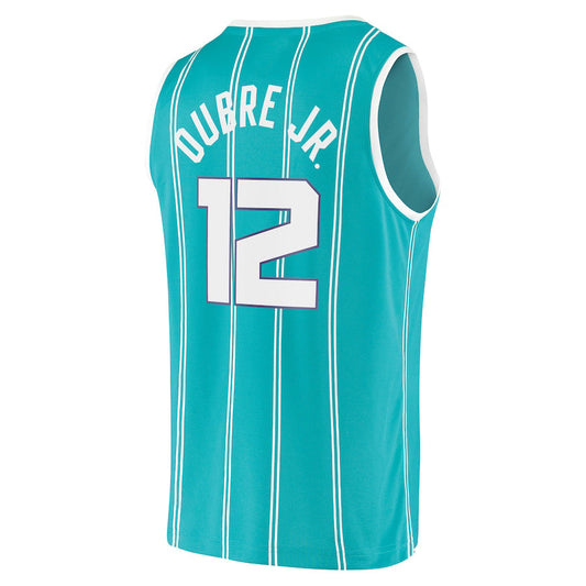 C.Hornets #12 Kelly Oubre Jr. Fanatics Branded 2021-22 Fast Break Replica Jersey Icon Edition Teal Stitched American Basketball Jersey