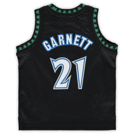 M.Timberwolves #21 Kevin Garnett Mitchell & Ness Infant 1997-98 Hardwood Classics Retired Player Jersey Black Stitched American Basketball Jersey