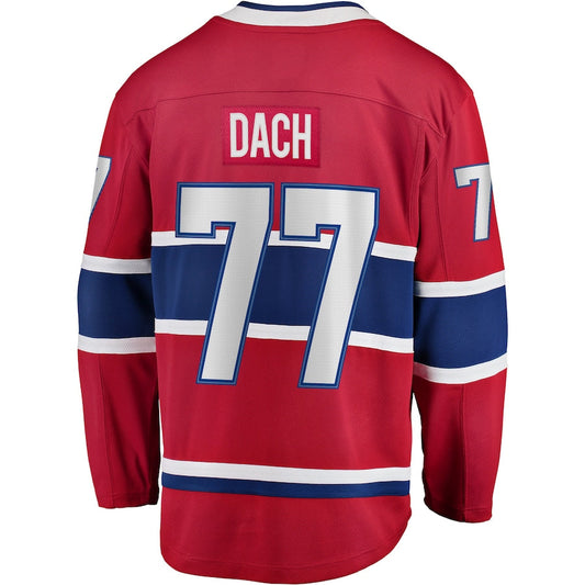 M.Canadiens #77 Kirby Dach Fanatics Branded Home Breakaway Player Jersey Red Stitched American Hockey Jerseys CROVYIE