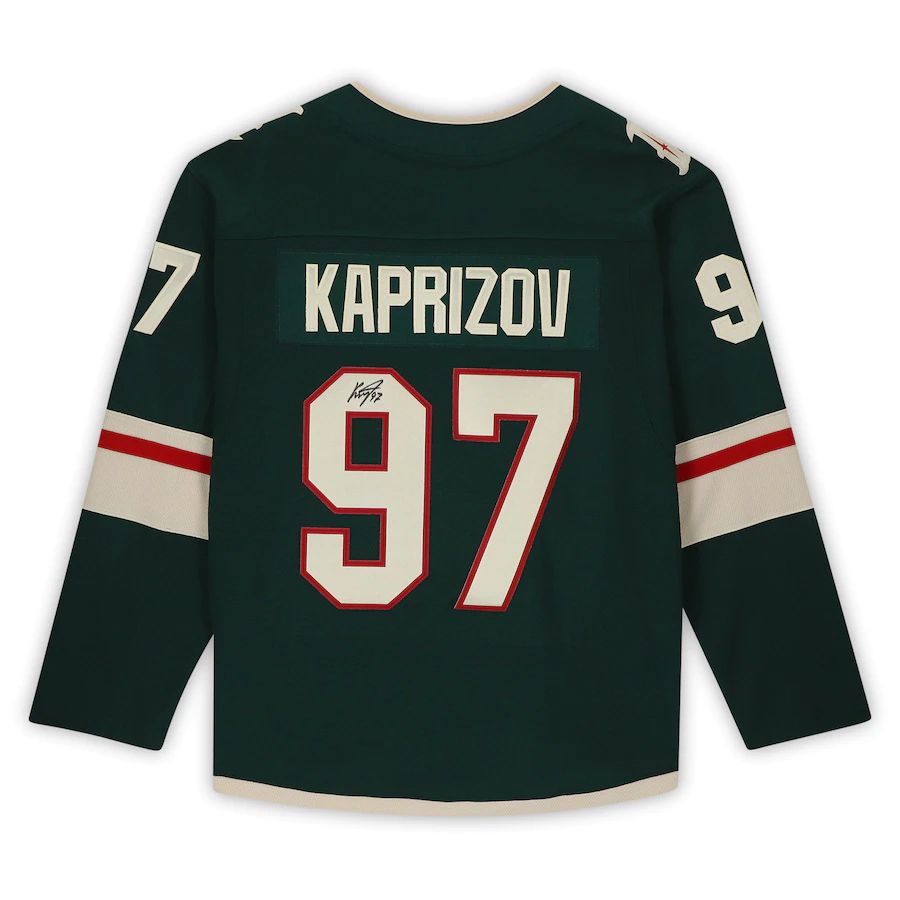 M.Wild #97 Kirill Kaprizov Fanatics Authentic Autographed Jersey Imperfect Condition Green Stitched American Hockey Jerseys CROVYIE