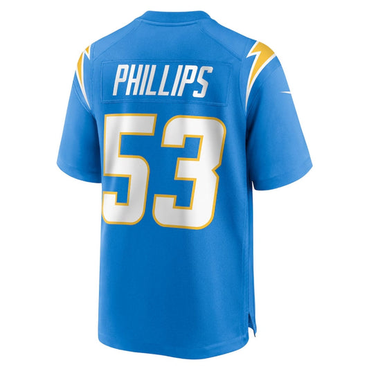 LA.Chargers #53 Del'Shawn Phillips Powder Blue Team Game Stitched American Football Jerseys