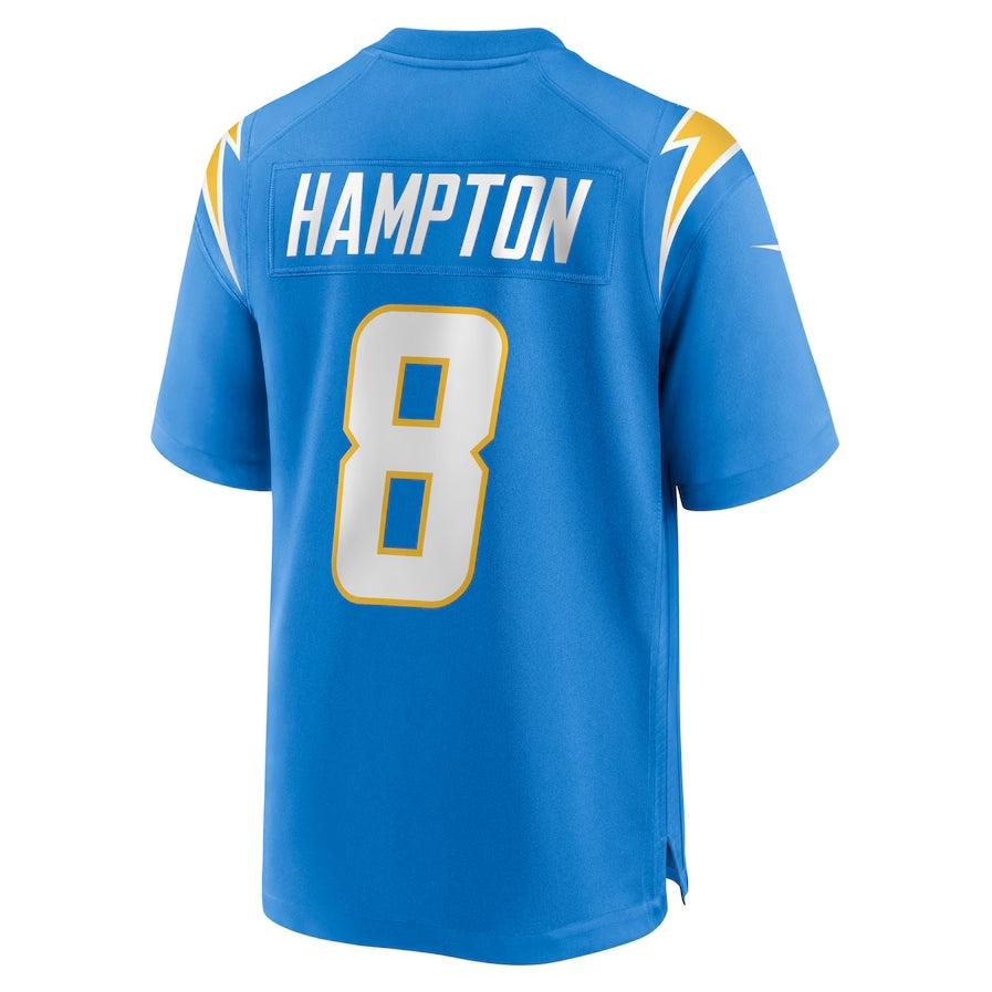 LA.Chargers #8 Omarion Hampton Powder Blue Team Game Stitched American Football Jerseys