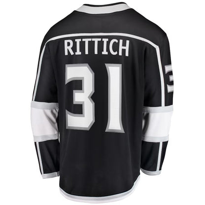 LA.Kings #31 David Rittich Fanatics Home Premier Breakaway Player Jersey - Black Stitched American Hockey Jerseys CROVYIE