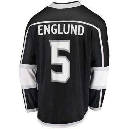LA.Kings #5 Andreas Englund Fanatics Home Premier Breakaway Player Jersey - Black Stitched American Hockey Jerseys CROVYIE