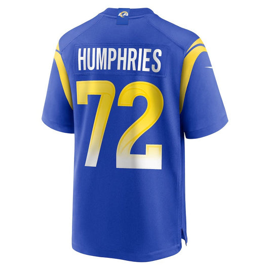 LA.Rams #72 D.J. Humphries Royal Team Game Stitched American Football Jerseys