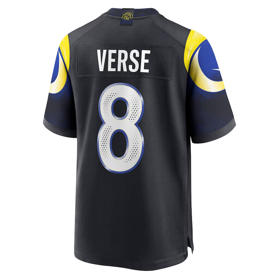 LA.Rams #8 Jared Verse 2025 Rivalries Collection Game Jersey-FAM - Midnight Blue Stitched American Football Jersey-FAM