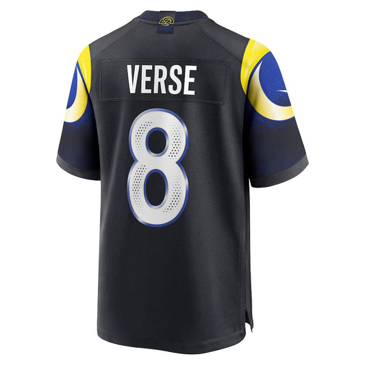 LA.Rams #8 Jared Verse 2025 Rivalries Collection Game Jersey-FAM - Midnight Blue Stitched American Football Jersey-FAM