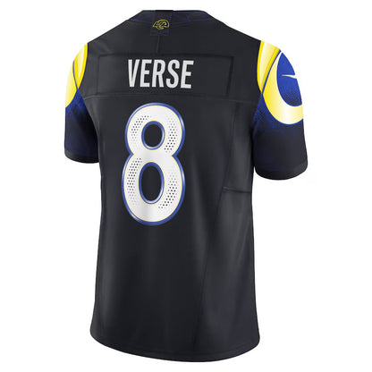 LA.Rams #8 Jared Verse 2025 Rivalries Collection Limited Jersey-FAM - Midnight Blue Stitched American Football Jersey-FAM