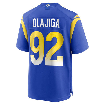 LA.Rams #92 David Olajiga Royal Team Game Stitched American Football Jerseys