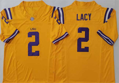 L.Tigers #2 Kyren Lacy Yellow F.U.S.E. Stitched American College Jerseys