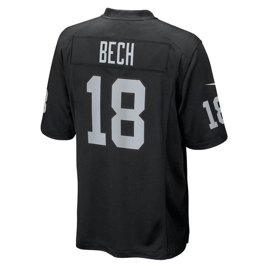 LV.Raiders #18 Jack Bech Black Team Game American Football Jerseys