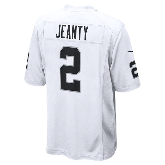 LV.Raiders #2 Ashton Jeanty White Game American Football Jerseys