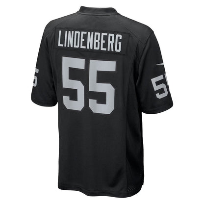 LV.Raiders #55 Cody Lindenberg Black Team Game American Football Jerseys