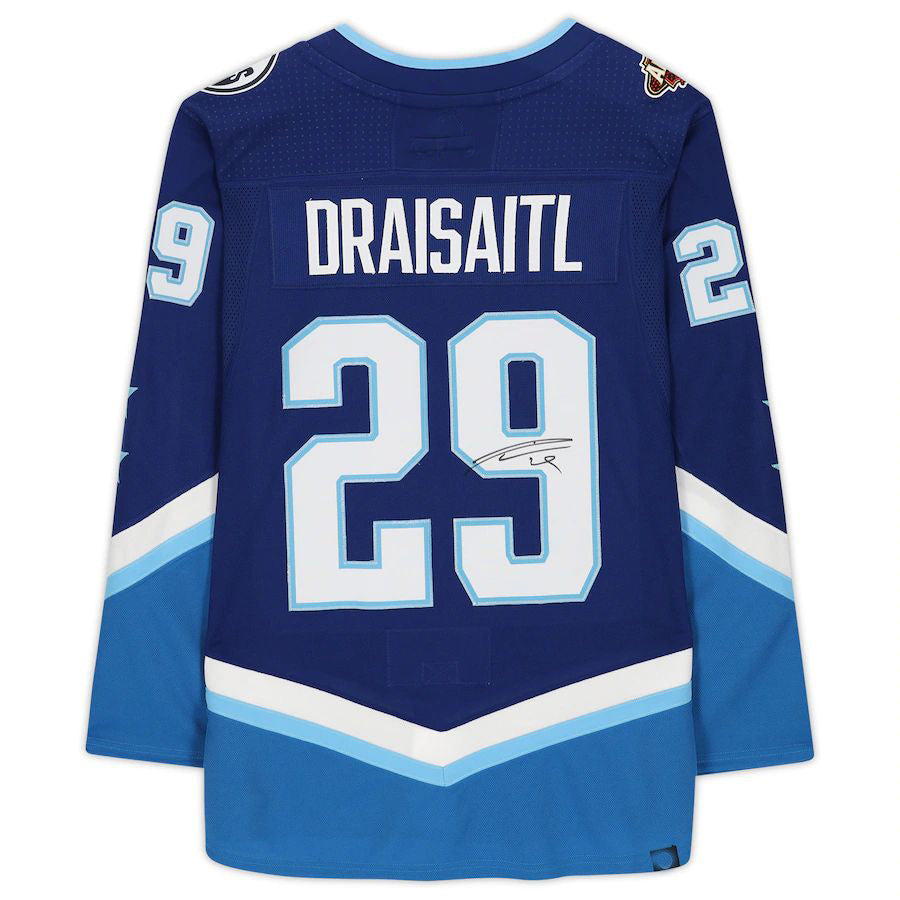 E.Oilers #29 Leon Draisaitl Fanatics Authentic Autographed 2022 All-Star Game Blue Stitched American Hockey Jerseys CROVYIE