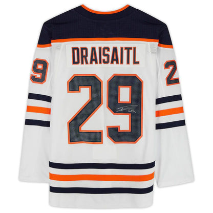 E.Oilers #29 Leon Draisaitl Fanatics Authentic Autographed White Stitched American Hockey Jerseys CROVYIE