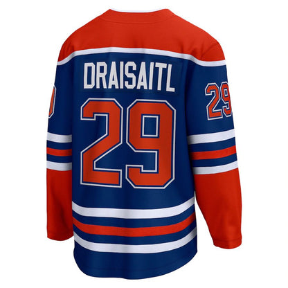 E.Oilers #29 Leon Draisaitl Fanatics Branded Home Premier Breakaway Player Jersey Royal Stitched American Hockey Jerseys CROVYIE