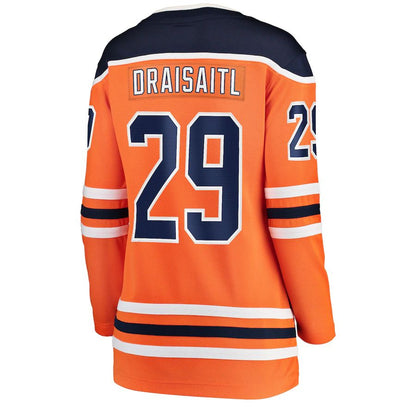 E.Oilers #29 Leon Draisaitl Fanatics Branded Home Breakaway Player Jersey Orange Stitched American Hockey Jerseys CROVYIE