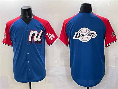 Los Angeles Dodgers National League Team Big Logo Blue Red Alternate 2025 All-Star Edition Limited Stitched Baseball Jersey