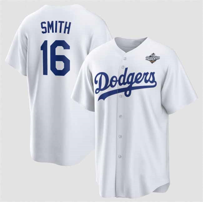 Los Angeles Dodgers #16 Will Smith White 2025 World Series Home Cool Base Stitched Baseball Jersey