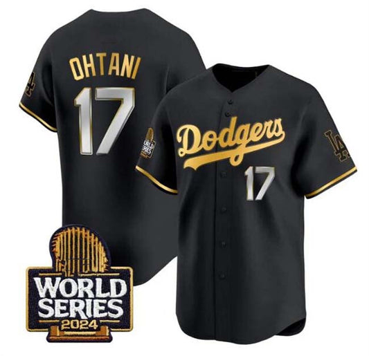 Los Angeles Dodgers #17 Shohei Ohtani Black Gold 2024 World Series Limited Stitched Baseball Jersey