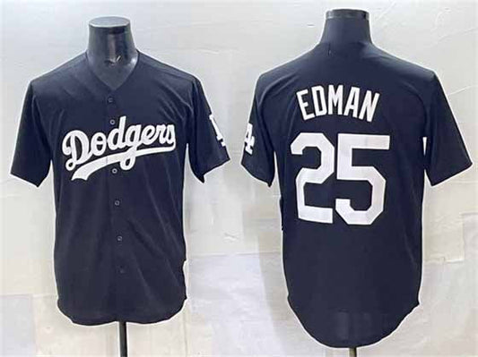 Los Angeles Dodgers #25 Tommy Edman Black Stitched Baseball Jersey
