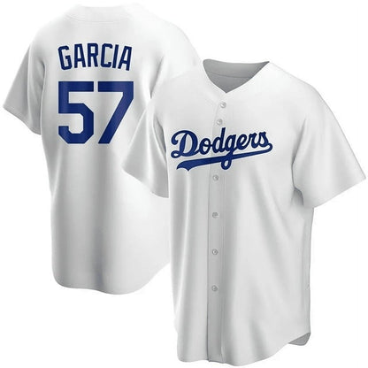 Los Angeles Dodgers #57 Luis Garcia White Cool Base Stitched Baseball Jersey