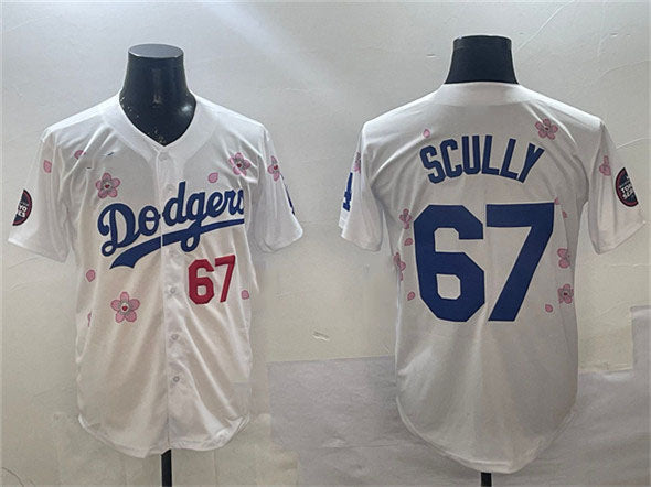 Los Angeles Dodgers #67 Vin Scully White 2025 Tokyo Series Limited Stitched Baseball Jersey