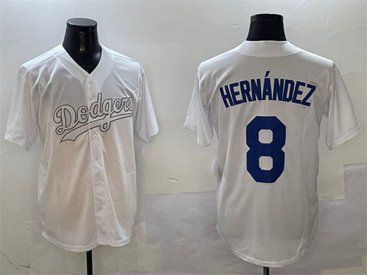 Los Angeles Dodgers #8 Enrique Hern¨¢ndez White Fashion Cool Base Stitched Baseball Jersey