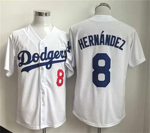 Los Angeles Dodgers #8 Enrique Hernandez WhiteLimited Stitched Baseball Jersey